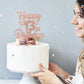 YCTHUNFISH Happy 13th Birthday Cake Topper, Glitter Heart Star Design, Rose Gold, Paper