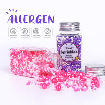 Pink And Purple Sprinkles, Edible Pearls, Pink Pearls, Purple Pearls, Edible Pearls For Cake Decorating, Cupcakes, Cookies, Maca