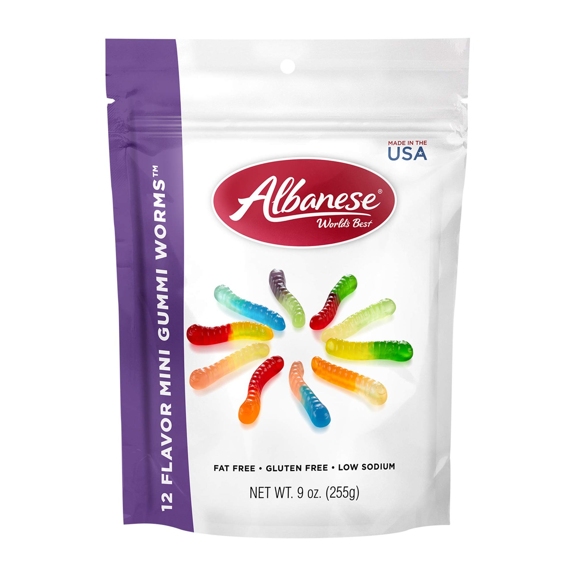 Albanese World'S Best 12 Flavor Mini Gummi Worms, 9 Ounce Bag