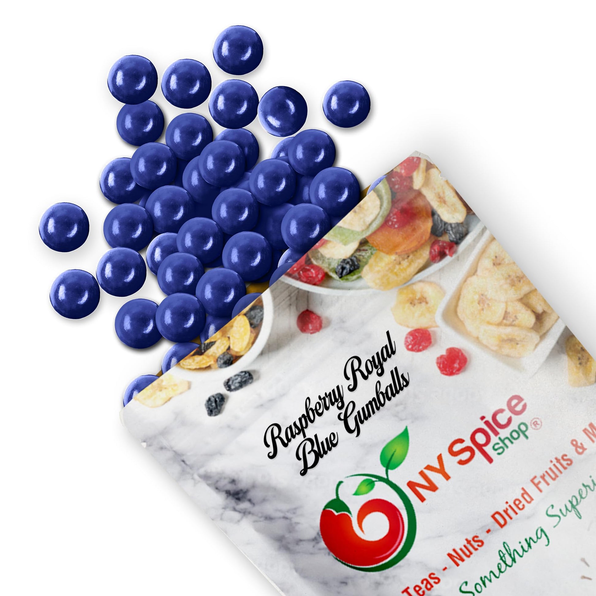 NY Spice Shop Raspberry Royal Blue Gumballs - 1 Pound Gumballs for Gumball Machine - Chewing Gum Dubble Bubble Gumballs - Fruit 