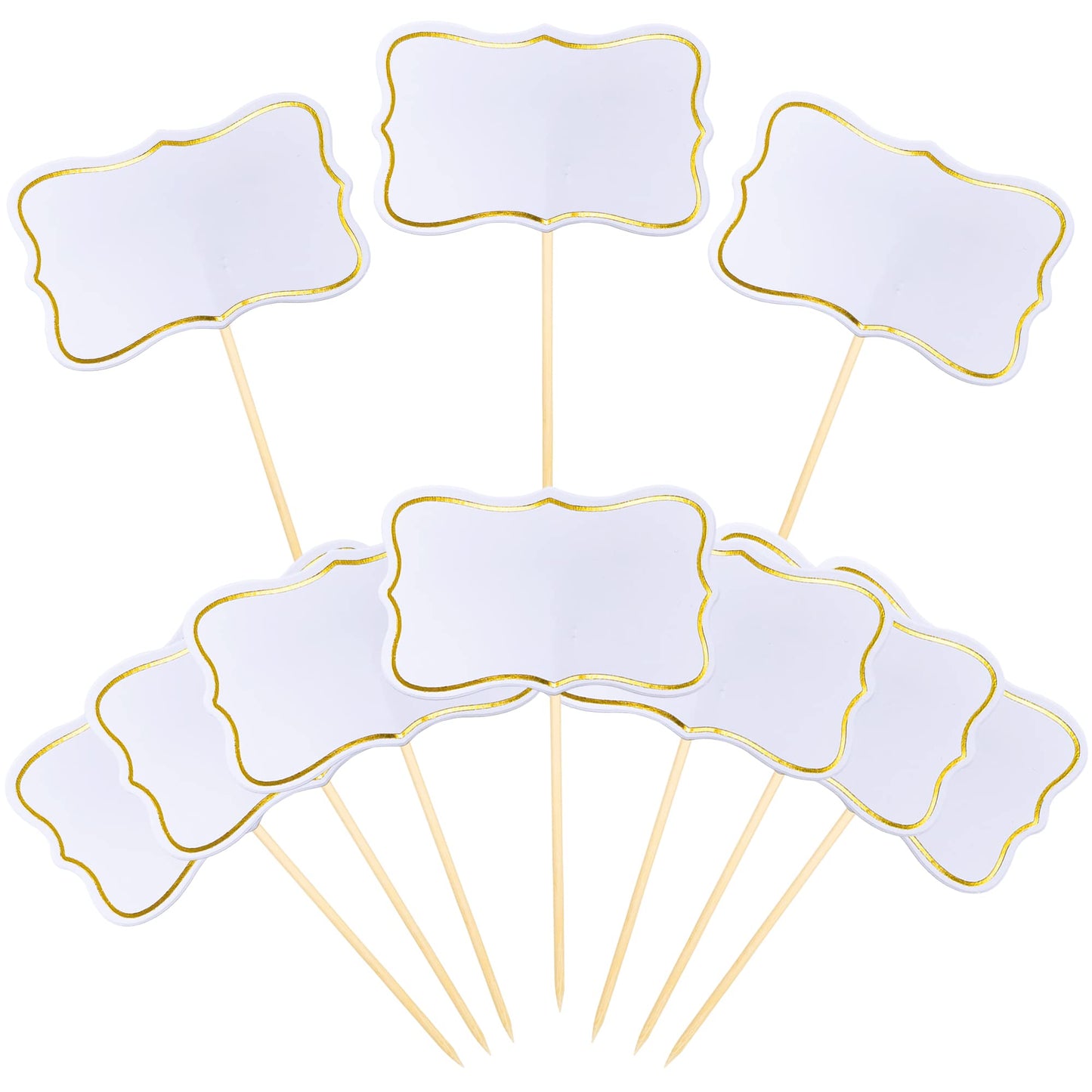 56 Pcs White Cheese Markers Cake Topper Toothpick Cupcake Toppers For Charcuterie Board Buffet Labels Blank Toothpick Flags Appe