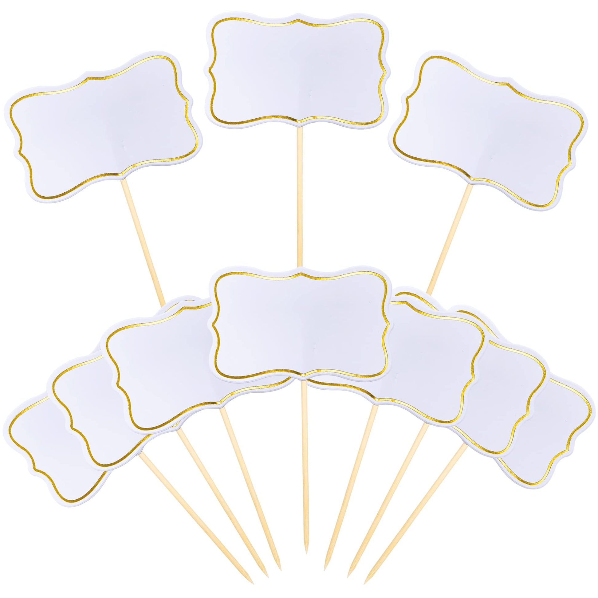 56 Pcs White Cheese Markers Cake Topper Toothpick Cupcake Toppers For Charcuterie Board Buffet Labels Blank Toothpick Flags Appe