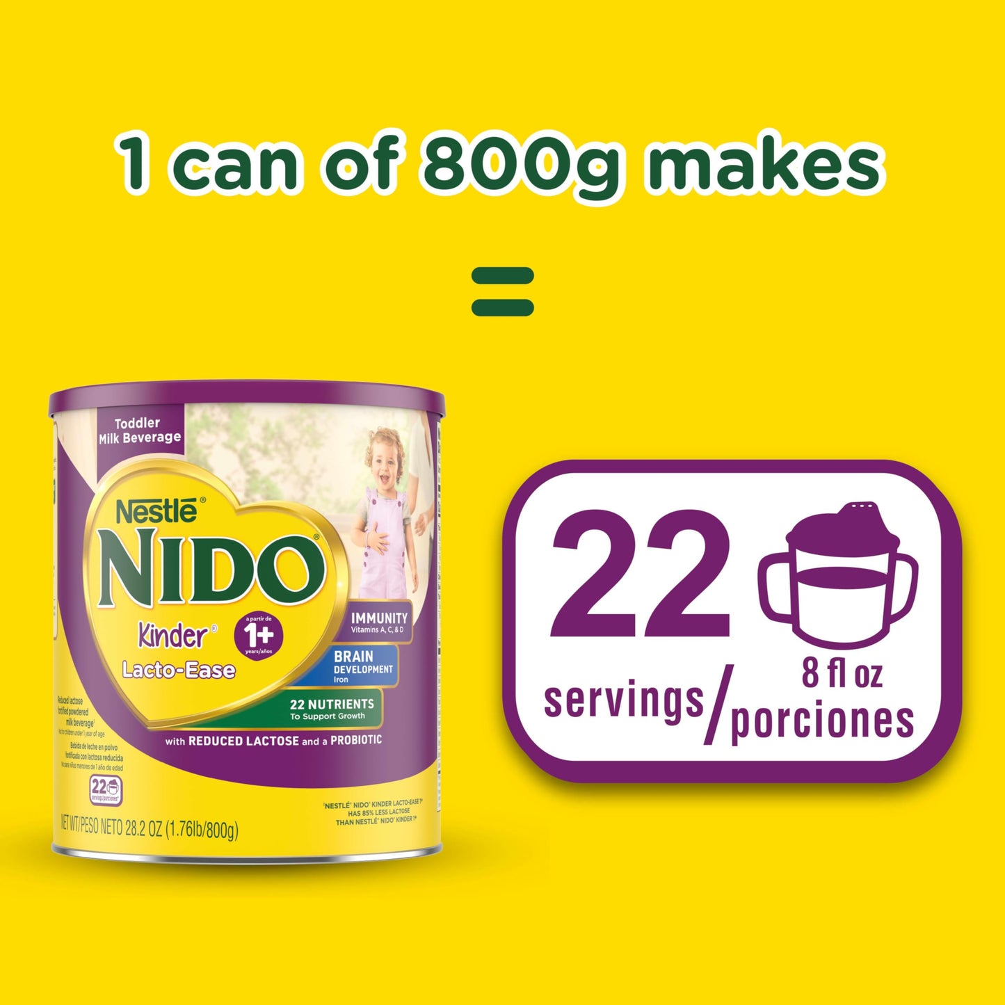 Nestle Nido Lacto-Ease Toddler Powdered Milk Beverage - 28.2 Oz Canister - Toddler Drink Mix