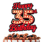 Happy 35th Birthday Cake Topper Fluorescent Flashing Night Out Hen Movie Nightclub Theme Decor Supplies Woman Man Happy Birthday
