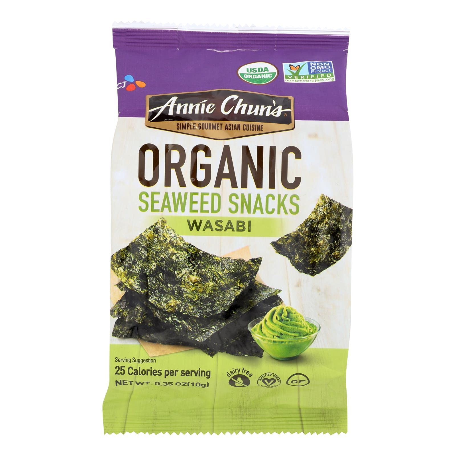 Annie Chun'S Wasabi Seaweed Chips, 0.35-Ounce Bags (Pack Of 12)