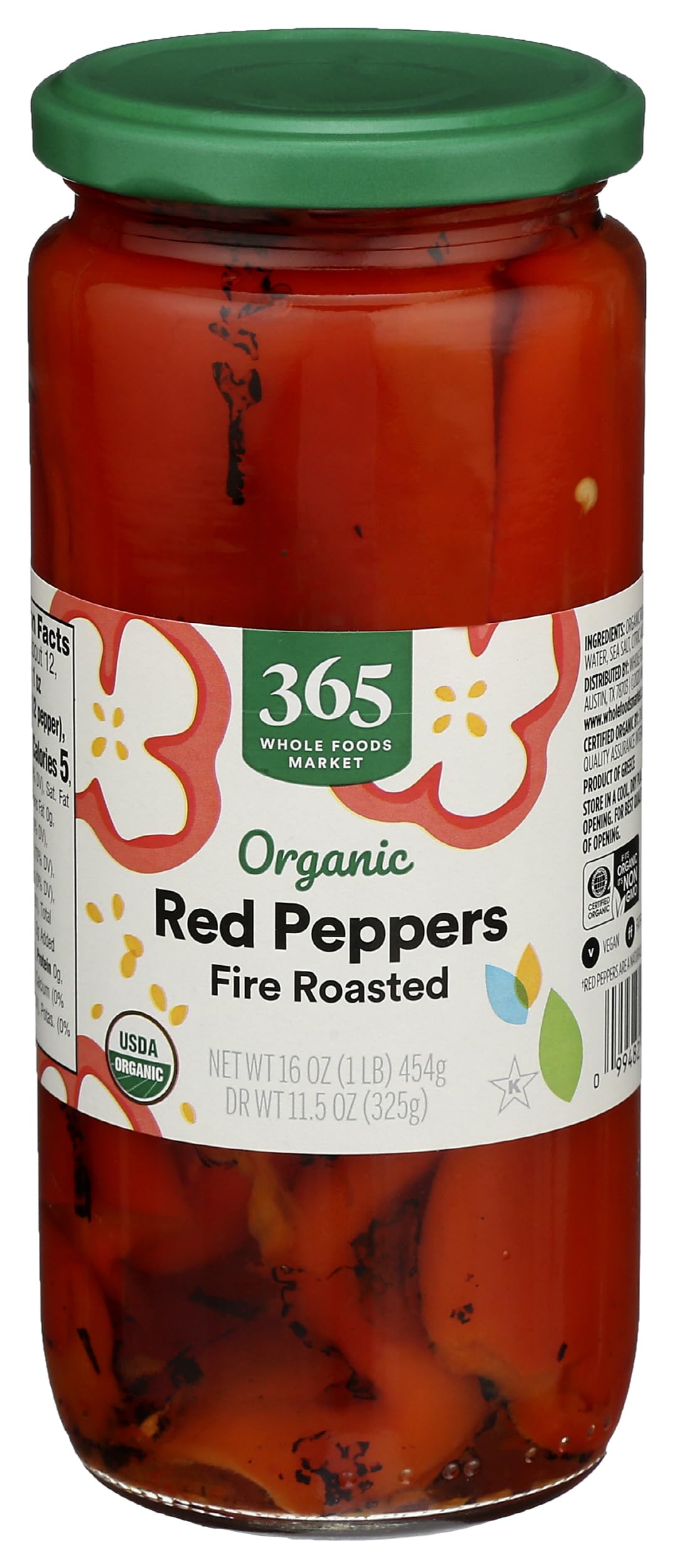 365 by Whole Foods Market, Organic Roasted Red Peppers, 16 Ounce