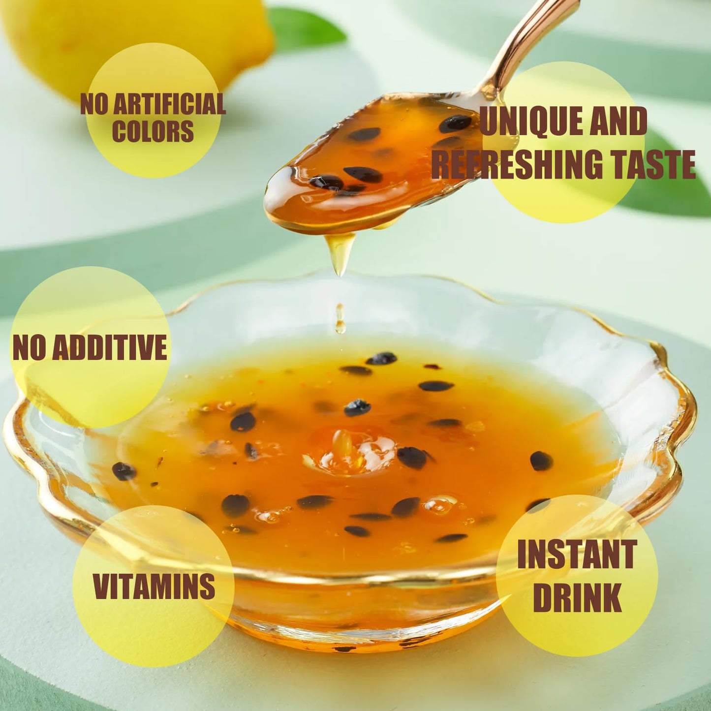 Apexy Authentic Korean Honey Passion Fruit Tea, Passionfruit Puree , Just Add Hot Water, Gourment Blend For Smoothies, Cocktails