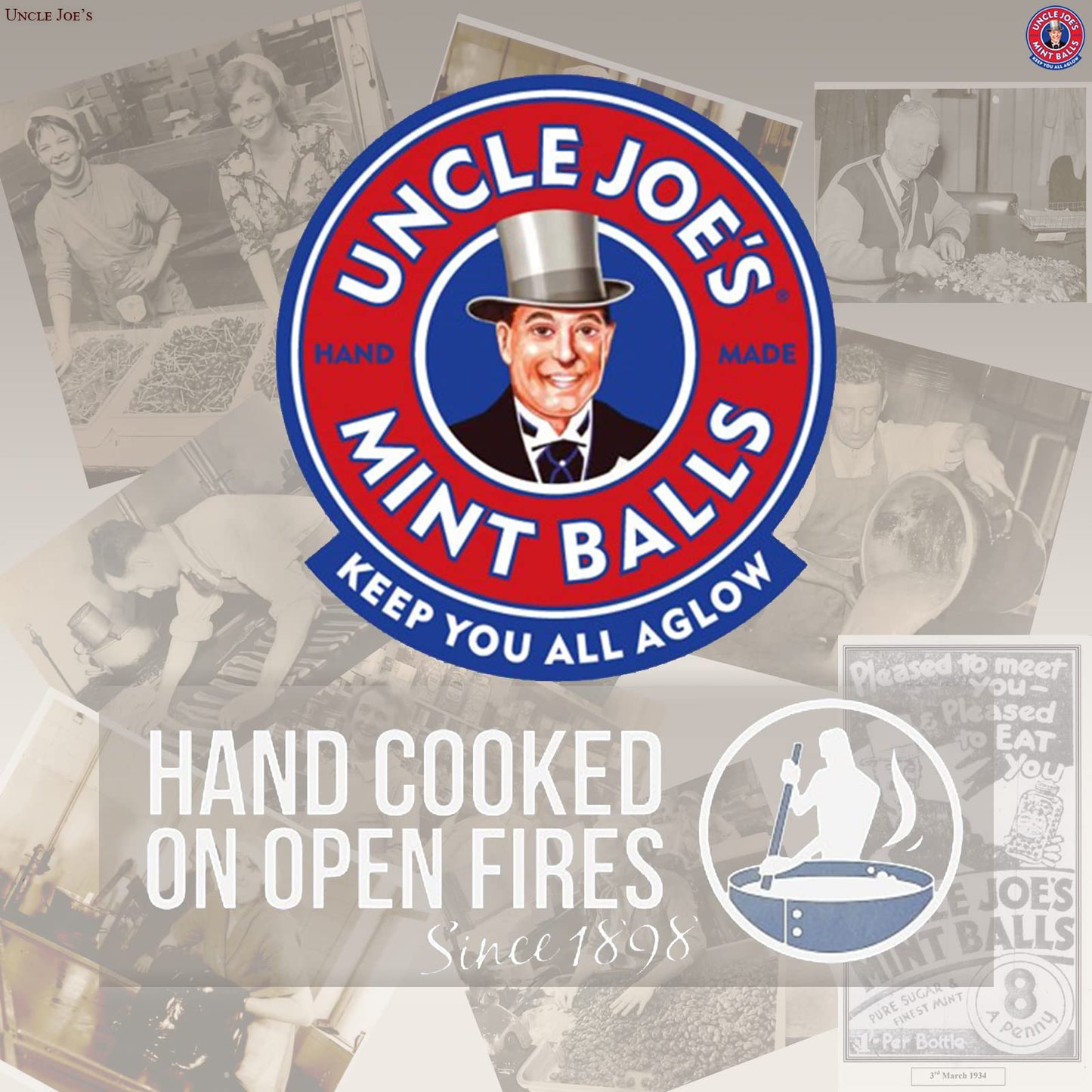 Uncle Joes Mint Balls Tin - Vegan, Gluten Free Peppermint Candy - 4.23 Oz (Pack of 2) - Imported UK Breath Mints