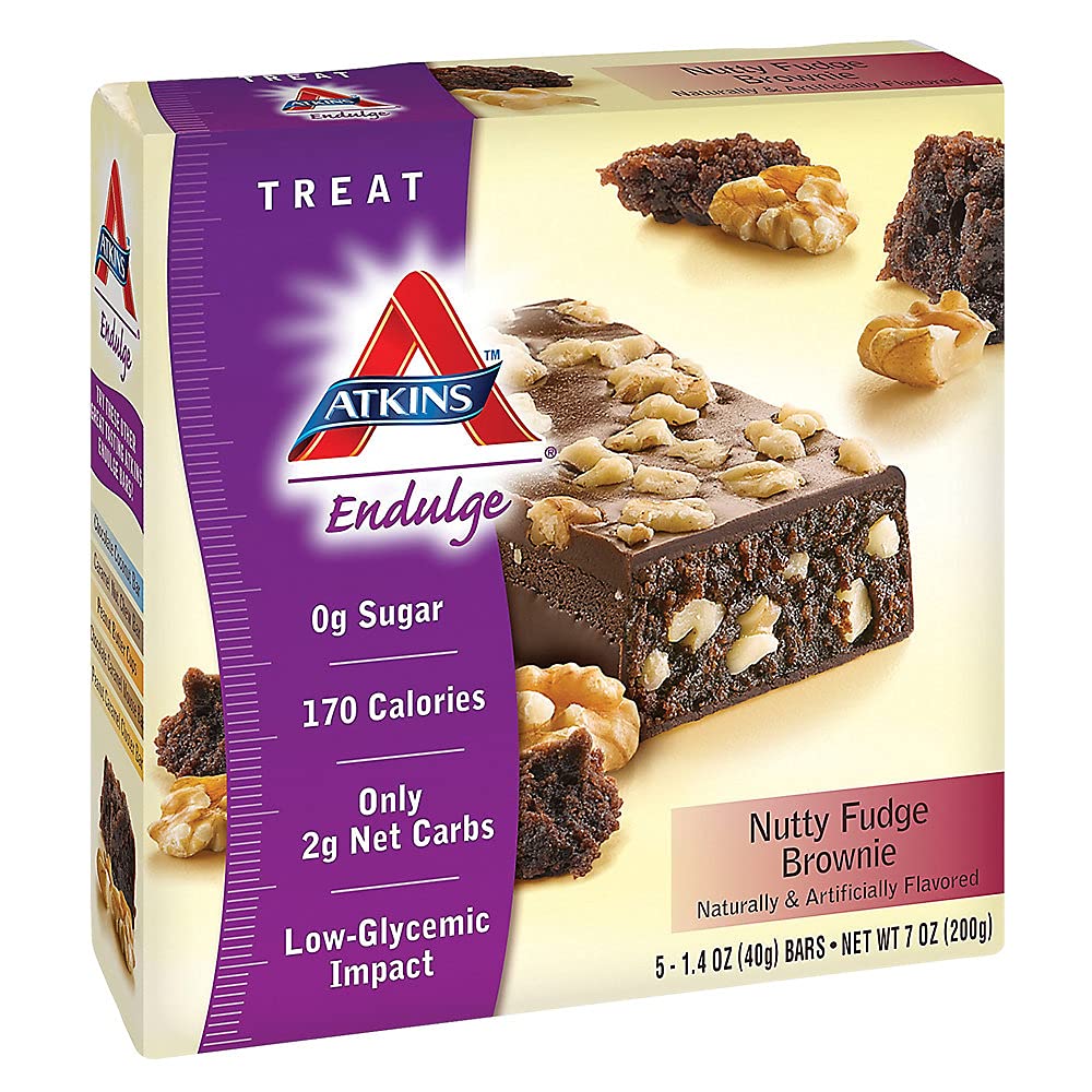 Atkins Endulge Nutty Fudge Brownie, Dessert Favorite, Good Source Of Fiber, 1G Sugar, 5 Count