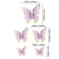 Cyodoos 30Pcs Purple Gold Edge Mixed Size Lively 3D Waterproof Butterfly Cupcake Topper For Girls Women'S Happy Birthday Wedding