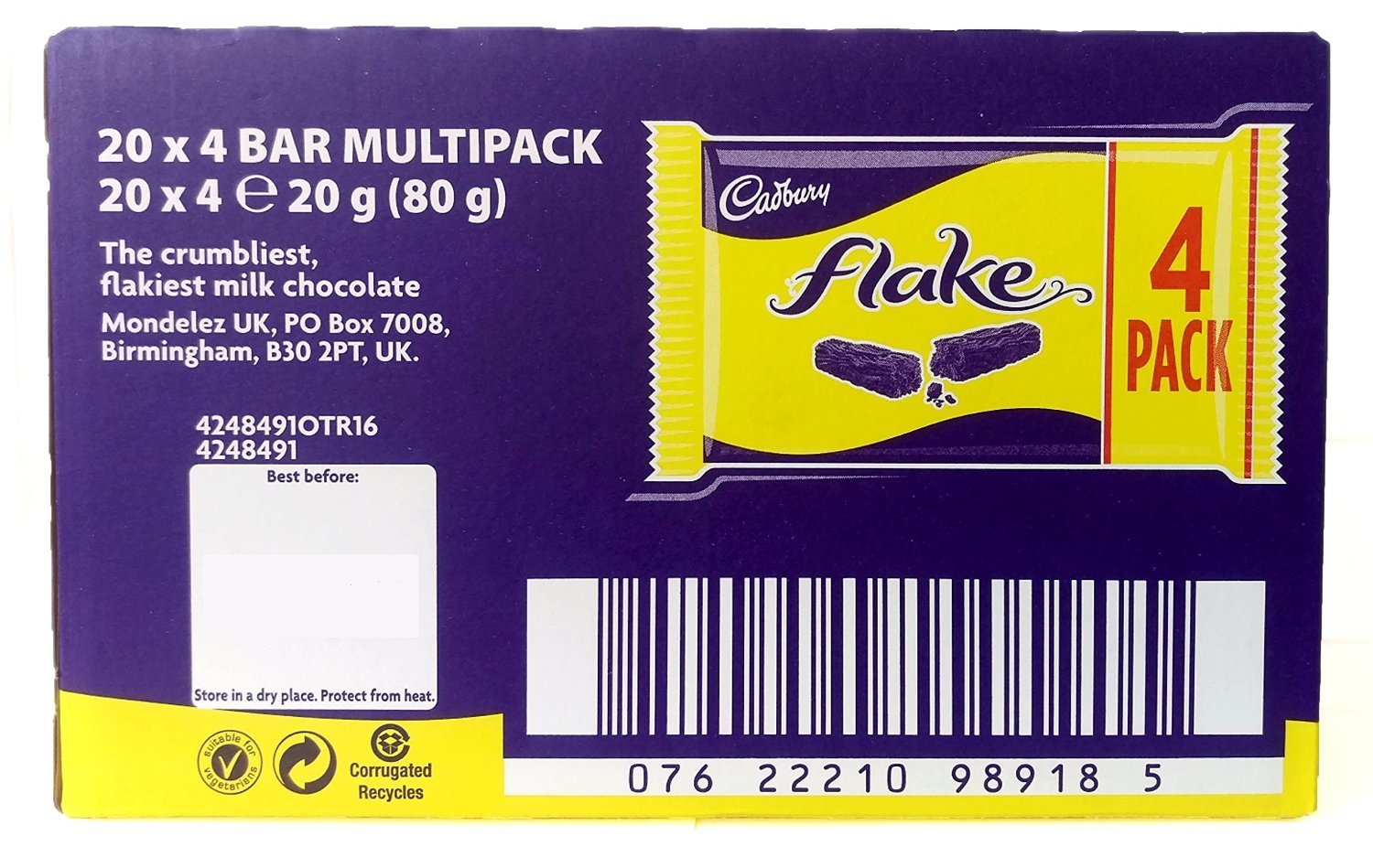 Cadbury Flake 20G Bars - Pack Of 80