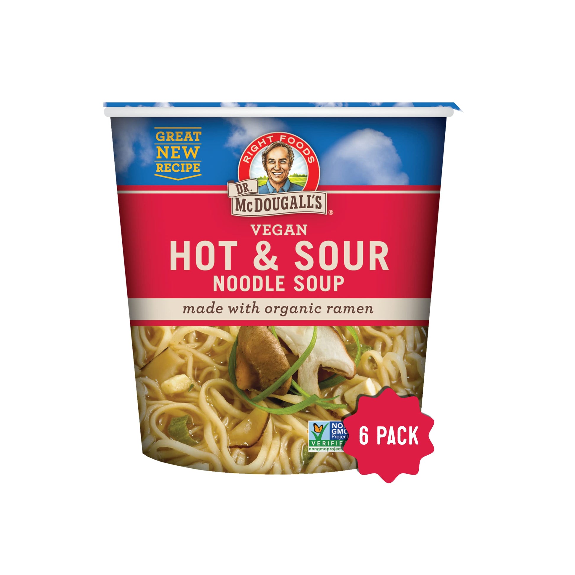 Dr. Mcdougall'S Hot And Sour Vegan Ramen Soup - Spicy Ramen Noodles - Instant Ramen Noodle Cups - Non-Gmo Instant Hot Noodles -