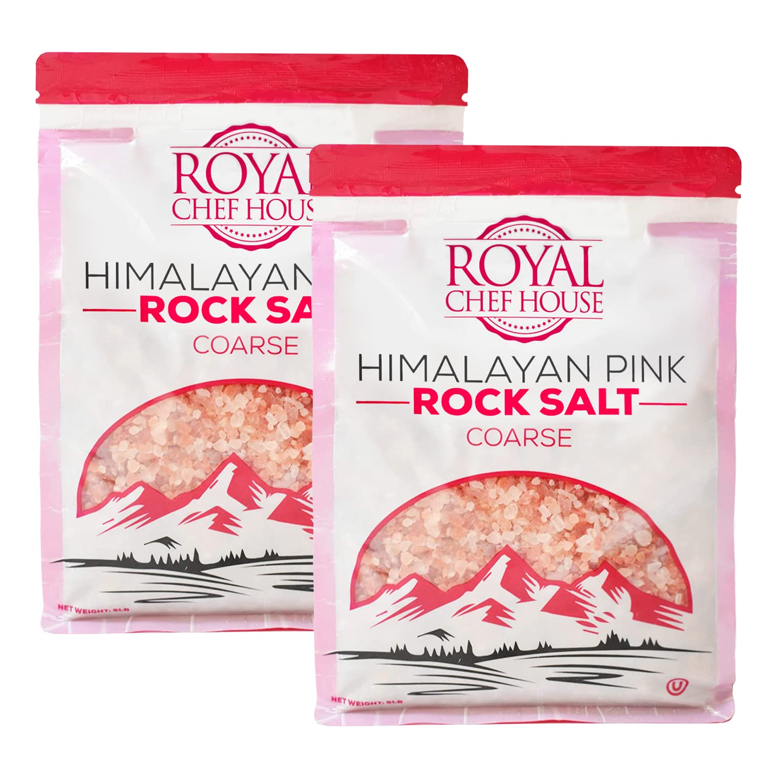 Himalayan Pink Salt 5 Lbs Coarse Grain Bulk Bag - Himalayan Pure Gourmet Crystals -Suitable For Body Bath Scrubs Table Salt Grin