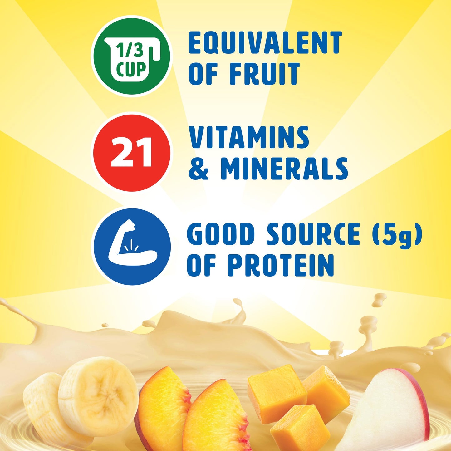 Carnation Breakfast Essentials Fruit and Protein Smoothie, Tropical, 24 Pack of 8 fl oz Cartons