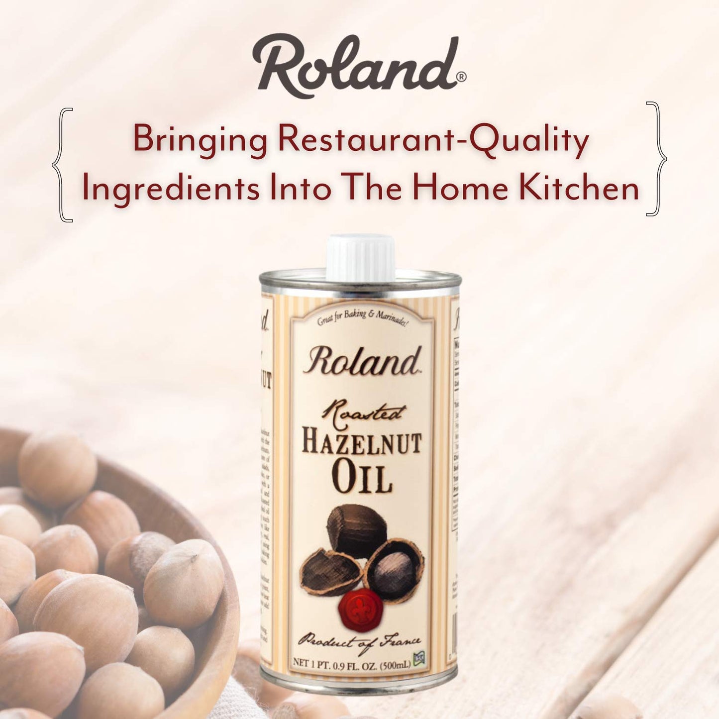 Roland Foods Roasted Hazelnut Oil, Specialty Imported Food, 16.9 Ounce, Pack Of 1