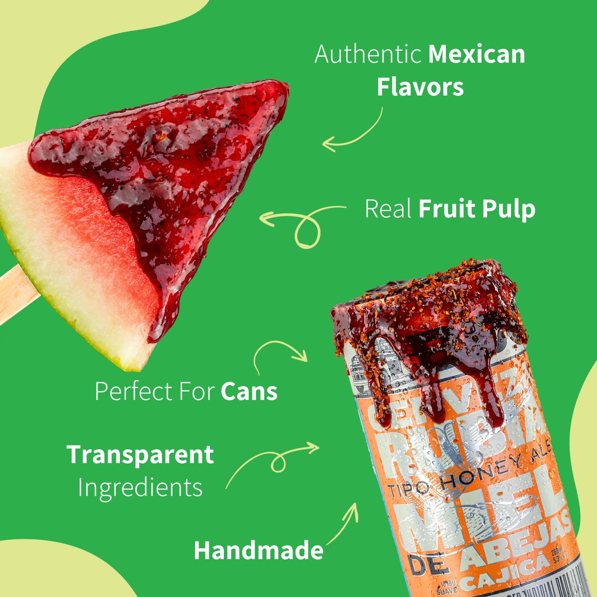 Chilemoy Rim Dip Chamoy - Handcrafted Rim Paste for Cocktails, Seltzer, Michelada - 8oz Watermelon