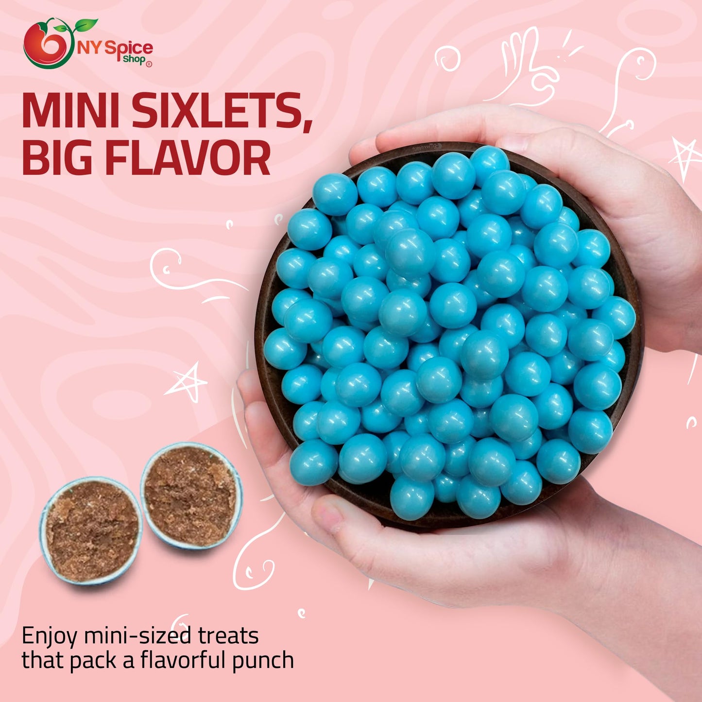 NY Spice Shop Blue Shimmer Sixlets Candy - 1 Pound Chocolate Balls for Party Décor