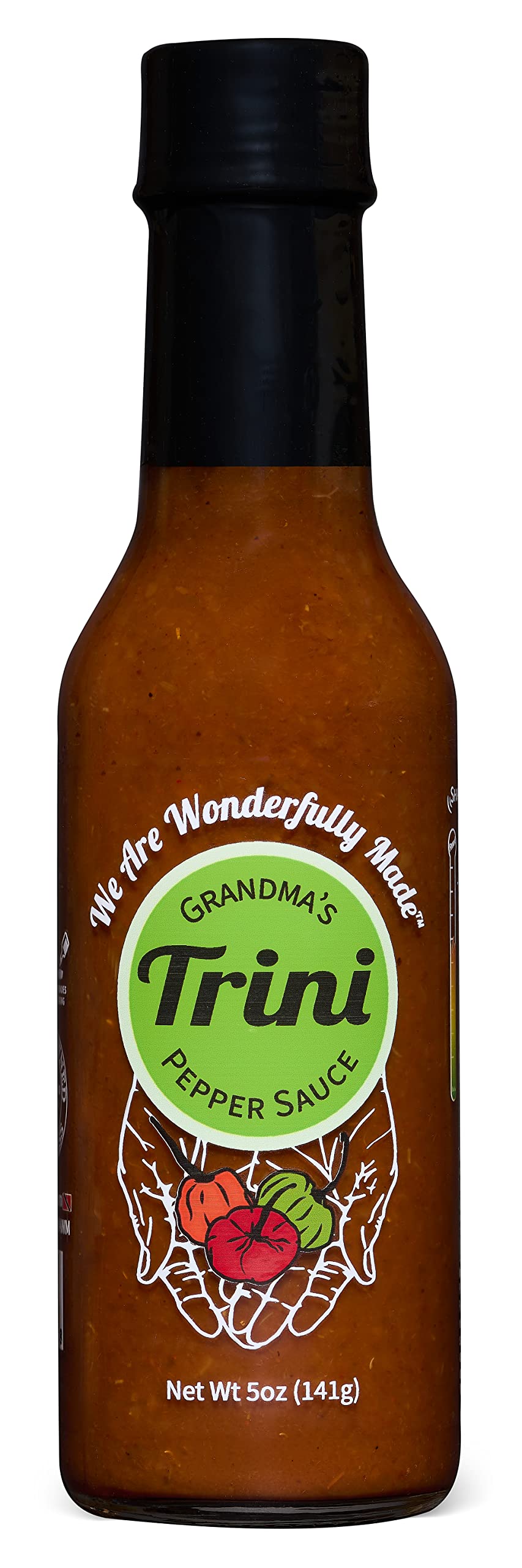 Grandma'S Trini Pepper Sauce - Hot Heat Hot Sauce - Vegan - Gluten Free - Non-Gmo - Low Sodium - Low Carb - Fabulous Flavor And
