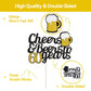 Cheers To 60 Years Cake Topper, Happy 60Th Birthday Cake Topper, 60Th Anniversary Birthday Party Supplies Black And Gold Glitter
