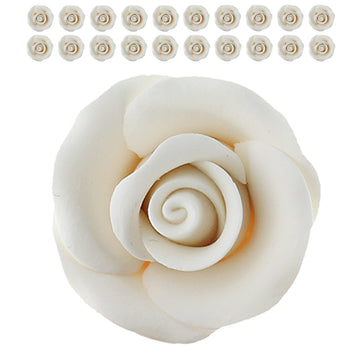 Global Sugar Art Rose Sugar Cake Flowers, Premium White, Unwired, Small Sugar Flowers, 20 Count by Chef Alan Tetreaul