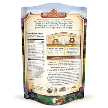 Birch Benders Organic Pancake and Waffle Mix, Non-GMO, Chocolate Chip, 16 Oz (Pack of 3)