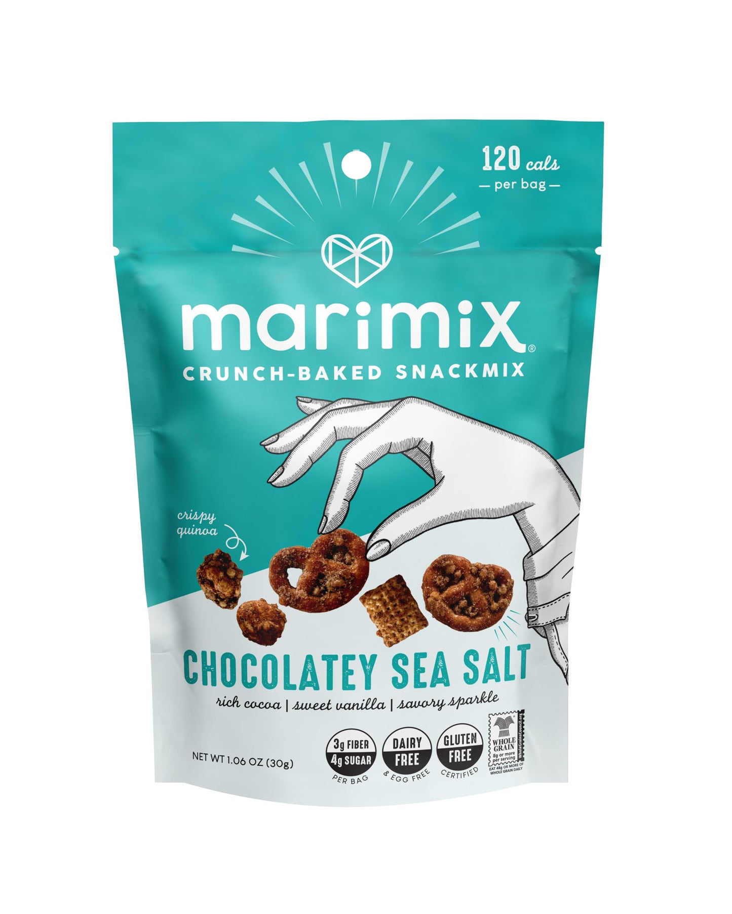MARIMIX Mini Snack Mix - Chocolatey Sea Salt - 6 Pack - 1.06 Ounce Each