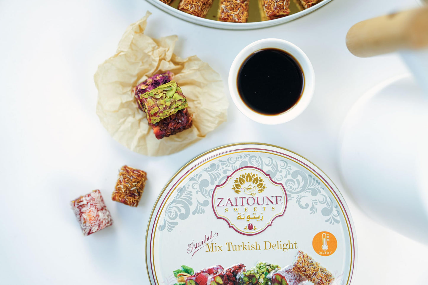 Zaitoune Premium Pistachio Turkish Delight - Handmade Turkish Sweet Authentic Turkish Lokum - Perfect For Dessert Or Gift, 250G