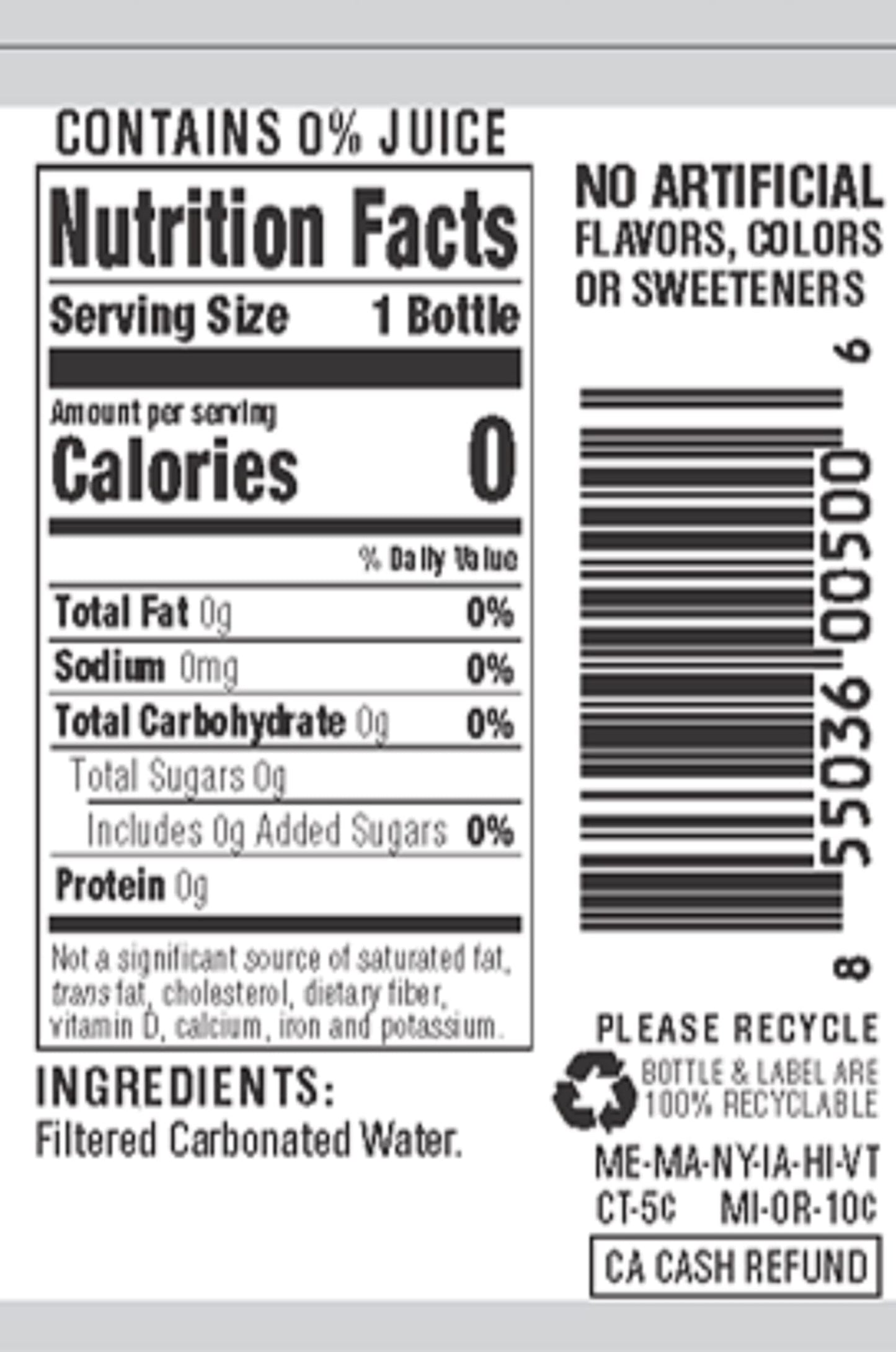 Hal's New York Seltzer Carbonated Original Sparkling Water, Zero Sugar, Zero Calorie, Zero Carbs, 20 Fl Oz (Pack of 24)