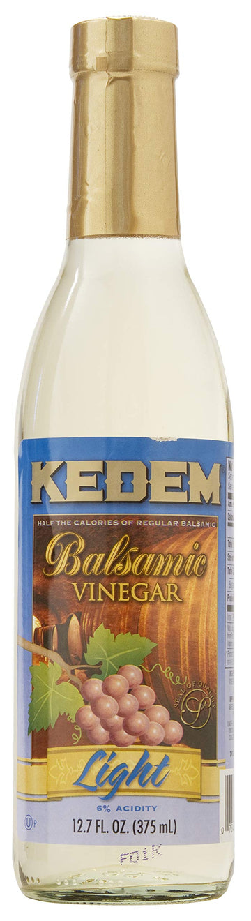 Kedem Light White Balsamic Vinegar 12.7oz, Low Calorie, Sodium Free, Perfect for Dressings, Sauces and Marinades