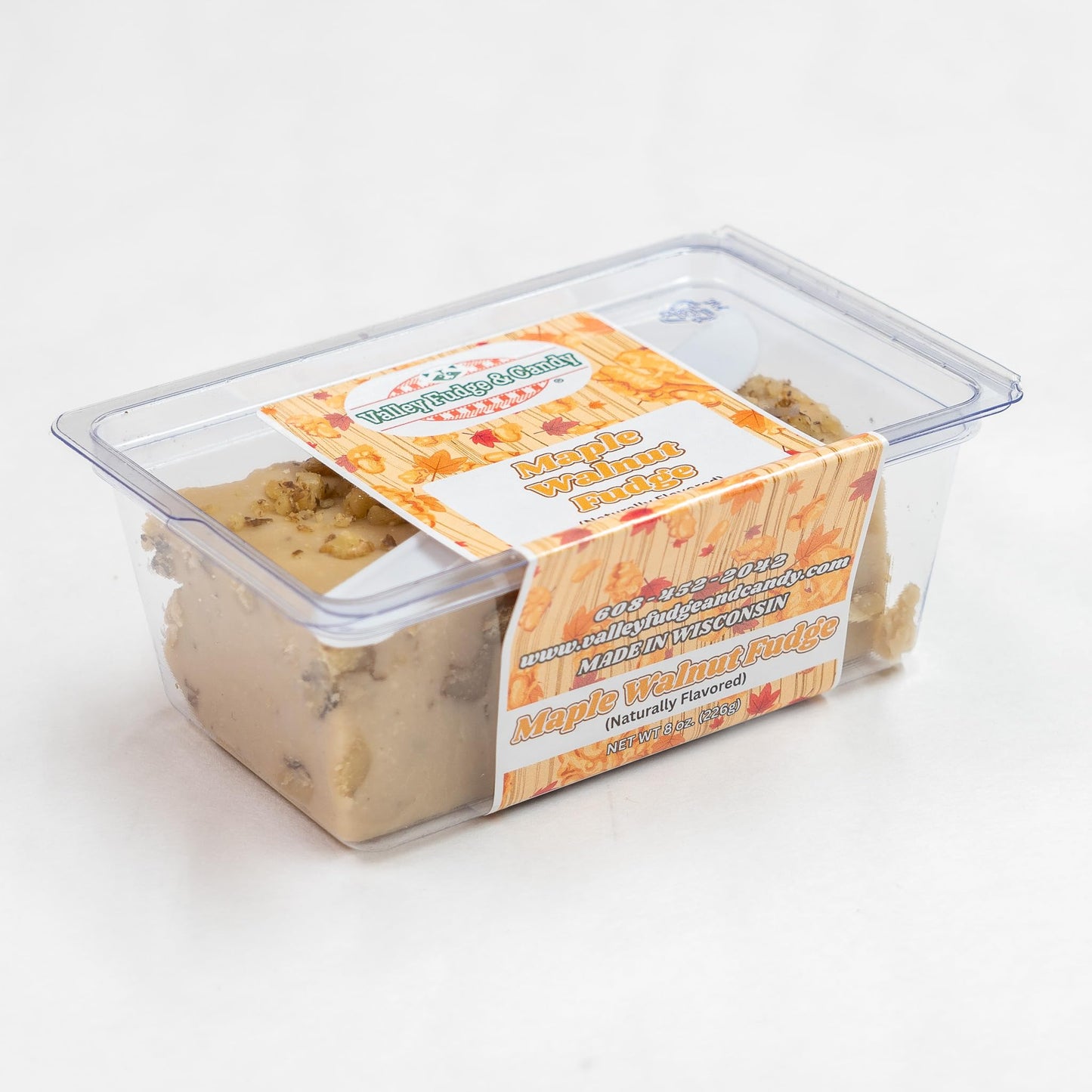 Valley Fudge Maple Walnut Artisan Fudge, Gourmet Candy, One Pound Package