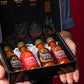 Tabanero Mini Hot Sauce Challenge Box - Original, Extra Hot, XXX Hot & Dragon’s Breath - Gluten Free, Vegan, 4-Pack, 1.7 oz Bottles