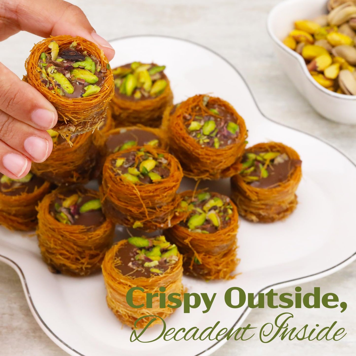 Dubai Chocolate Pistachio Baklava With Kataifi – Gourmet Baklava Gift Box | Crispy Kataifi Pastry With Pistachio & Chocolate Filling | Authentic Middle Eastern Dessert
