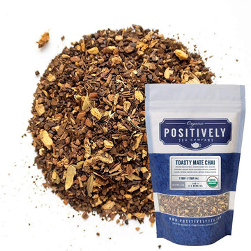 Organic Positively Tea Company, Toasty Mate Chai Tea, Loose Leaf, 4 Ounce