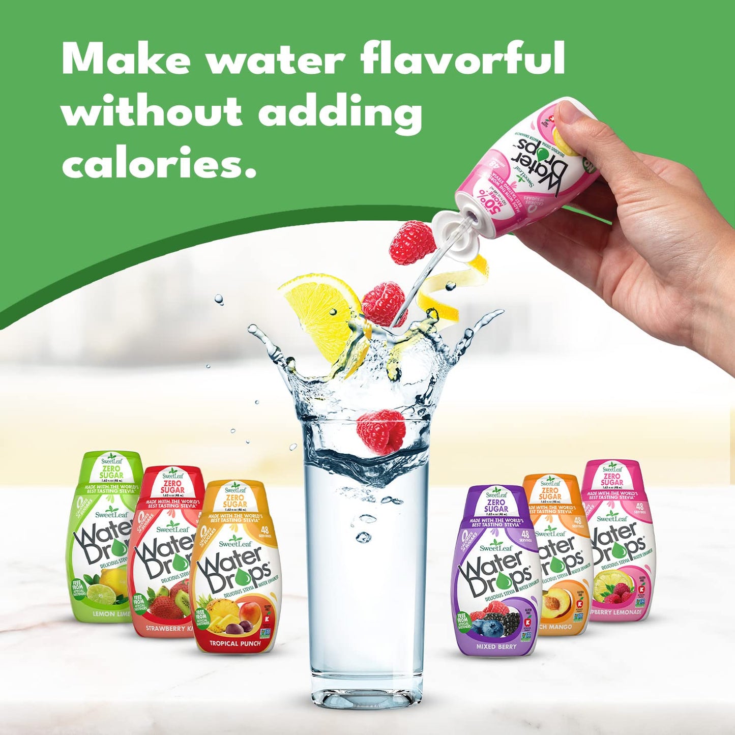 SweetLeaf Stevia Water Drops Variety Pack, Sugar Free Flavoring, 6 Count, Includes Lemon Lime & Raspberry Lemonade