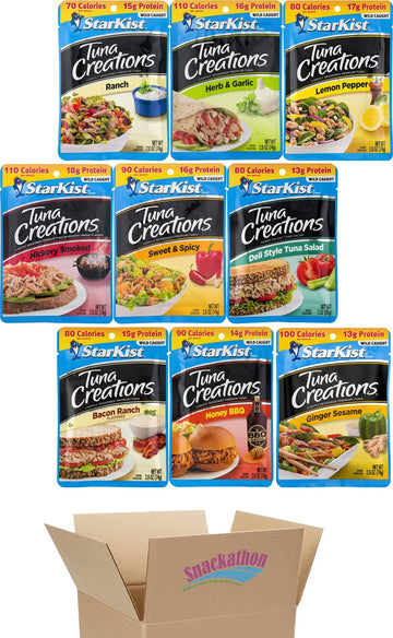 Tuna Variety Pack, Tuna Creation 9 Different Flavors, 1 Pouch Each Flavor