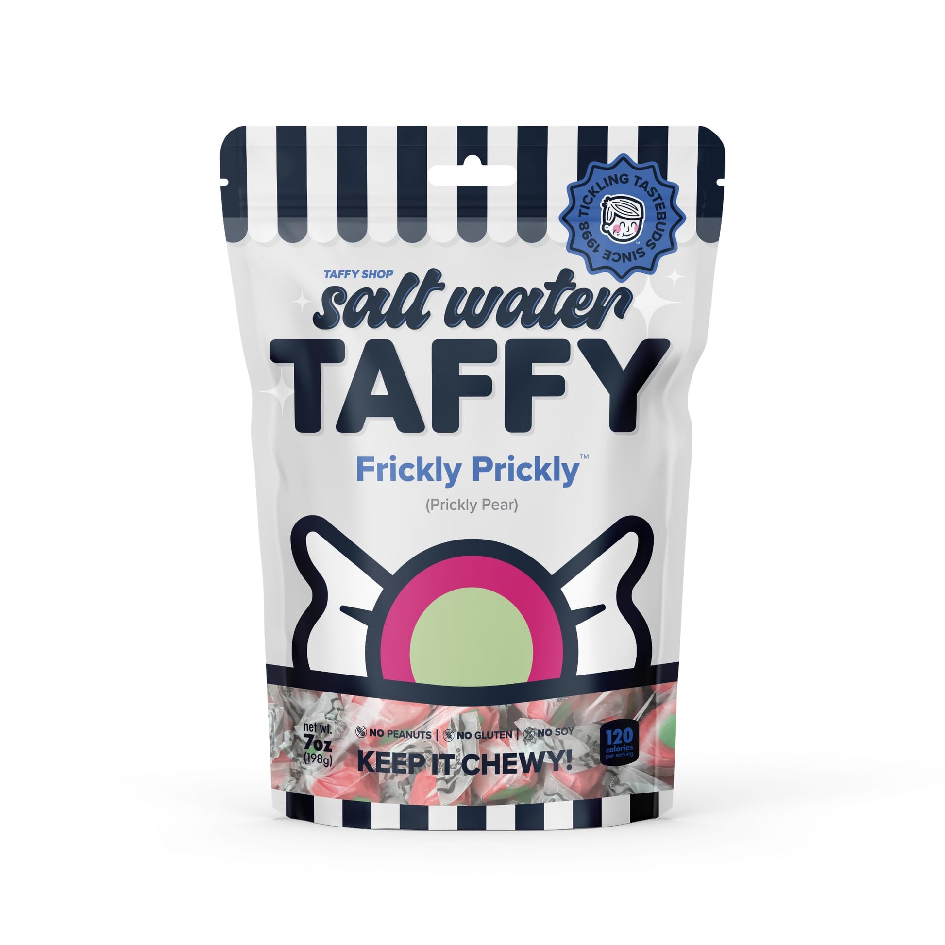 Taffy Shop Frickly Prickly, Prickly Pear Salt Water Taffy - Gourmet Soft Chewy Candy, Bulk Sweet Snack, Fresh Gift & Gluten-Free
