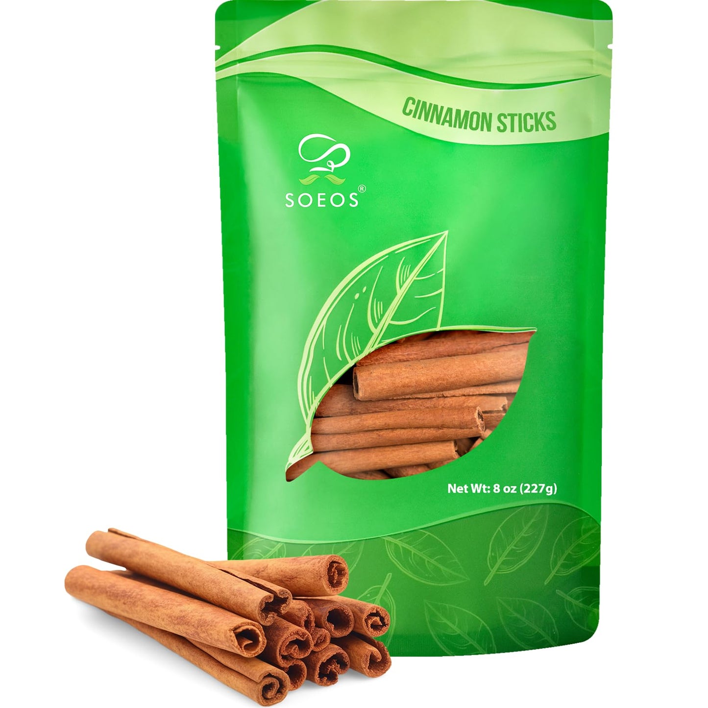 Soeos Cinnamon Sticks, 8 oz, Cassia Cinnamon, Strong Aroma, Perfect for Baking, Cooking, Beverages, Coffee and Tea