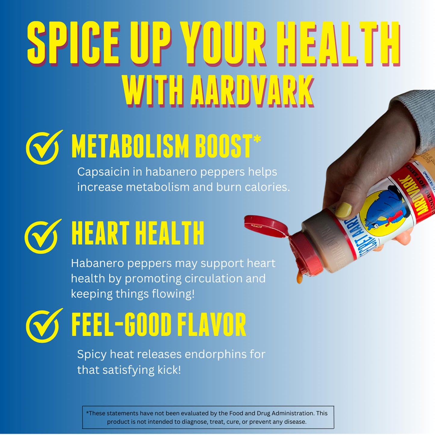 Secret Aardvark Habanero Hot Sauce - Medium Spiced, Non-GMO, Low Sugar, 64 Fl Oz