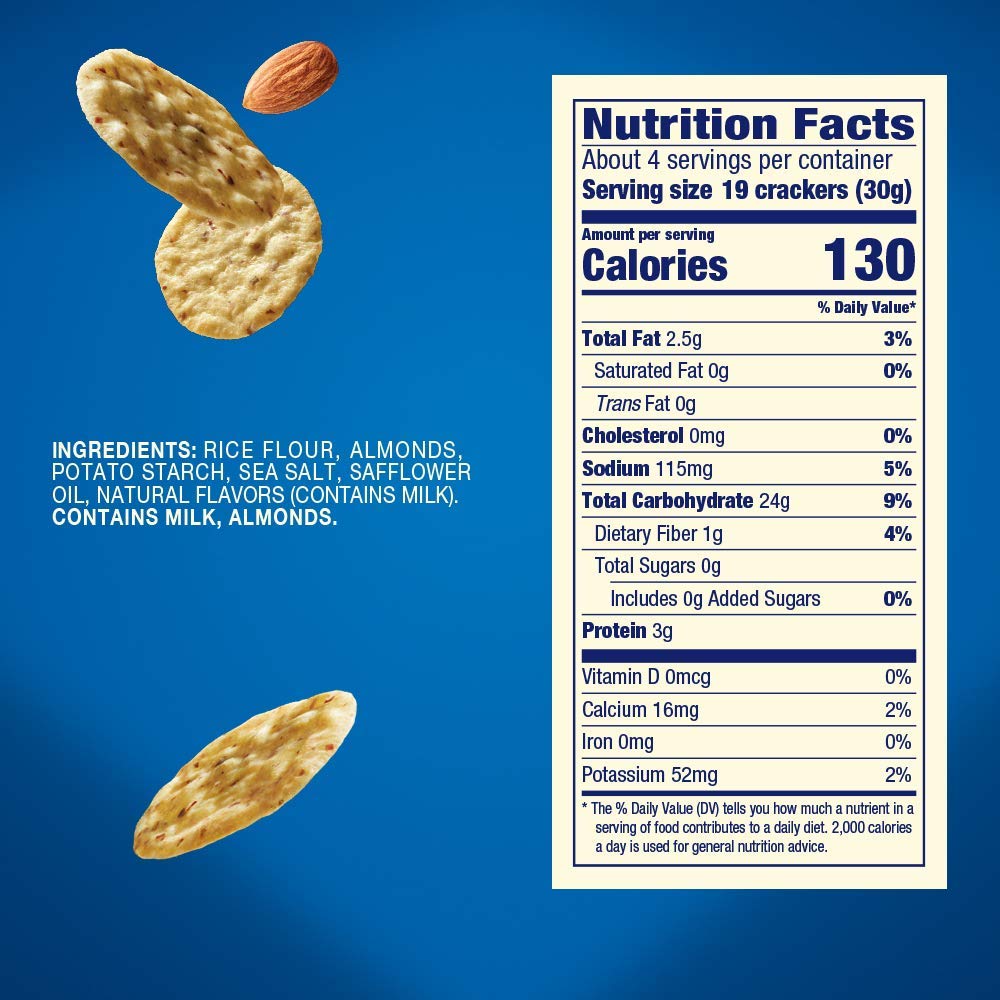 Blue Diamond Almonds Nut-Thins Gluten Free Cracker Crisps, Original, Family Size, 7.7 oz (Pack of 6)