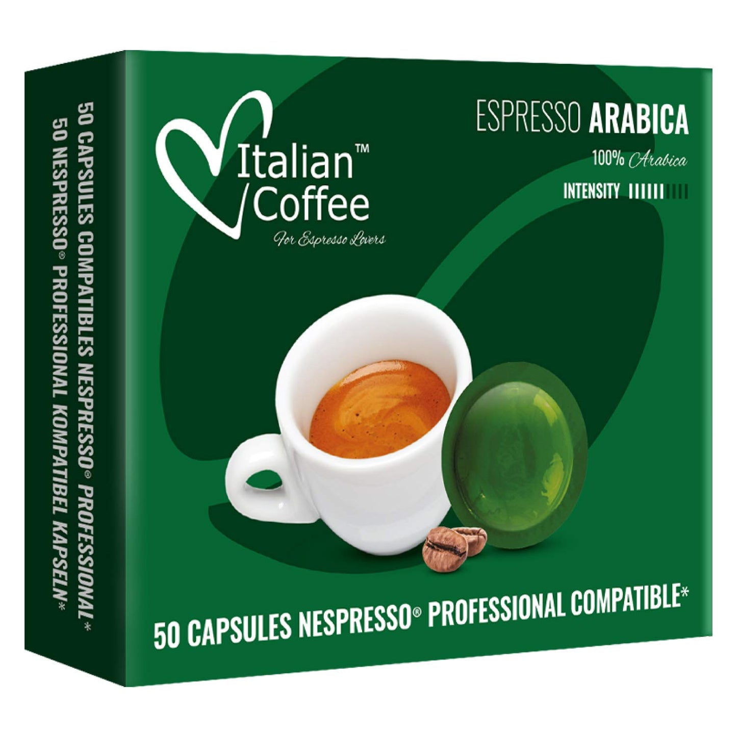 Italian Coffee Pods for Nespresso PRO Machines, 50 Count, Compatible with Zenius, Gemini, Momento (Pre 2022), NOT for Vertuo