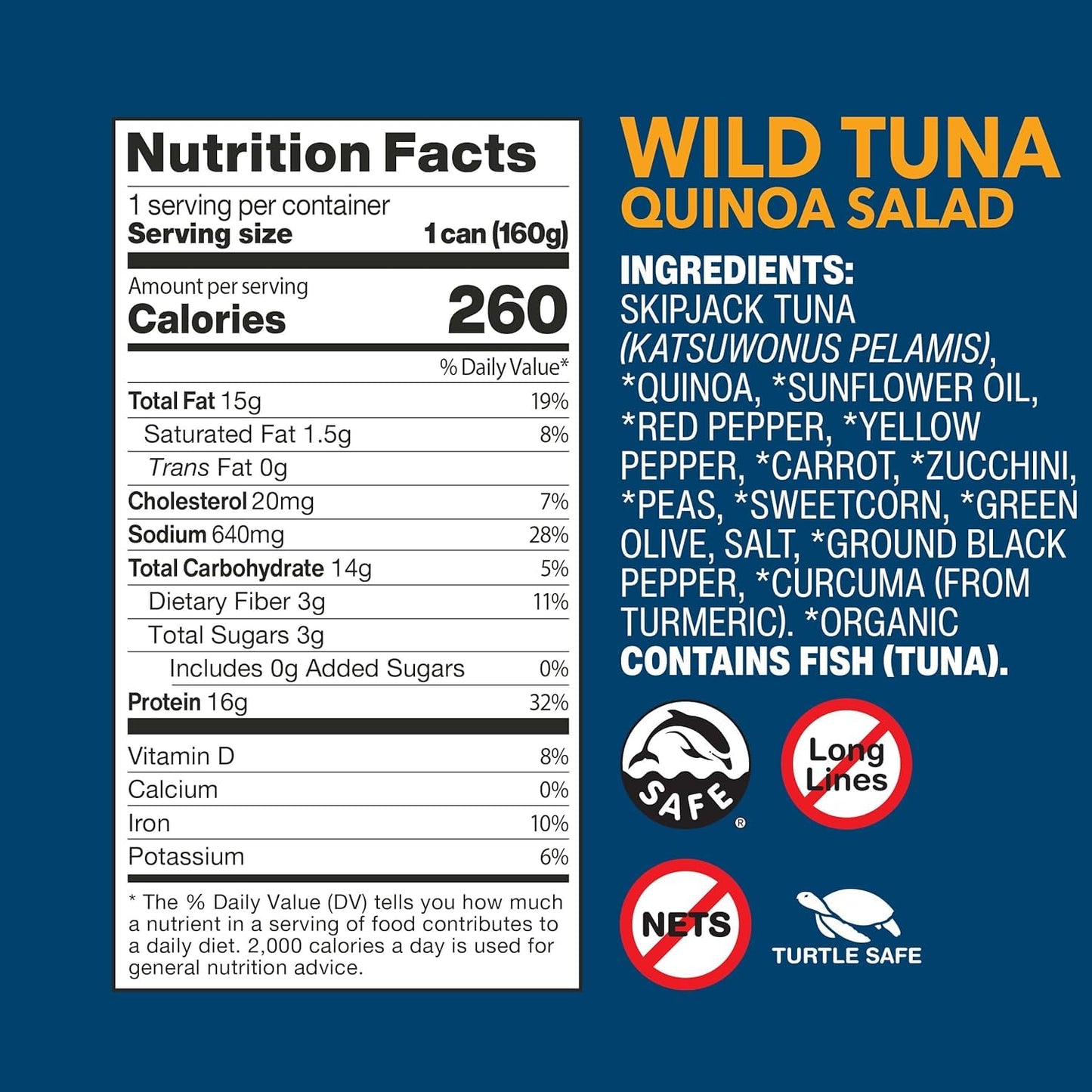 Wild Planet Ready-To-Eat Wild Tuna Quinoa Salad With Organic Sweetcorn, Zucchini & Peas, Tuna Salad, 5.6Oz (Pack Of 4)