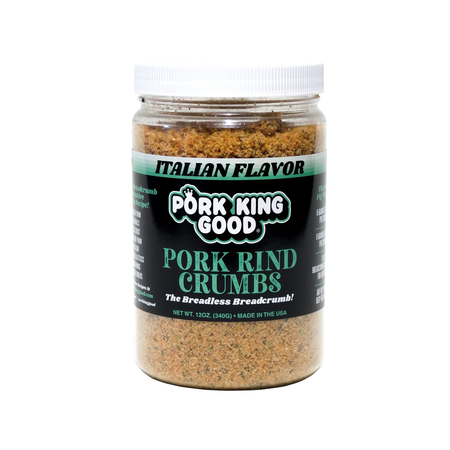 Pork King Good Pork Rind Breadcspirit-inspired flavorbs, Keto Friendly, Gluten-Free, 2 Pack (Two 12 Oz Jars)