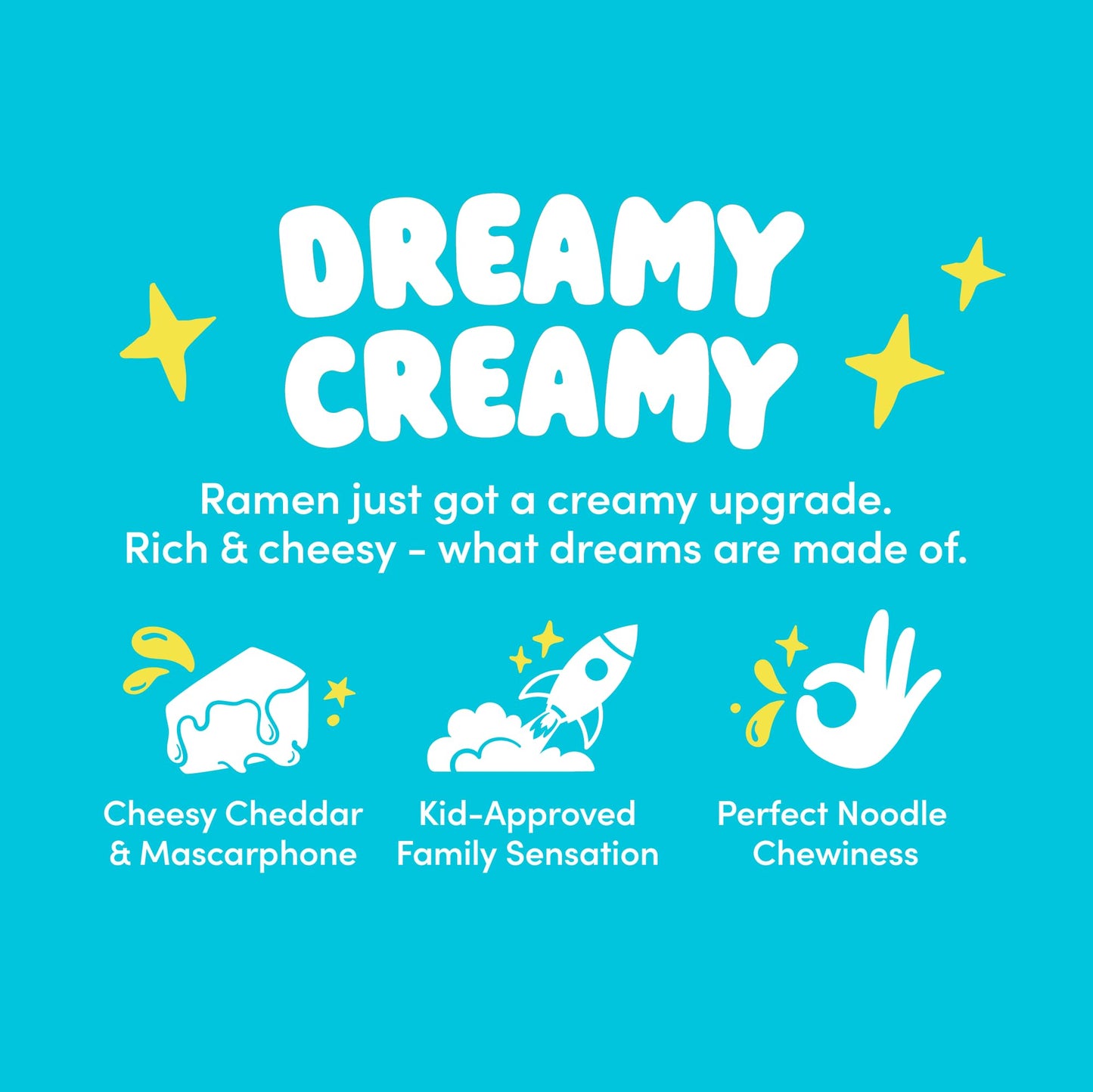 Cheesy Ramen - Mac & Cheese Meets Ramen | Cheddar & Mascarpone | Stir-Fry Style | 3.88 oz (Pack of 4)