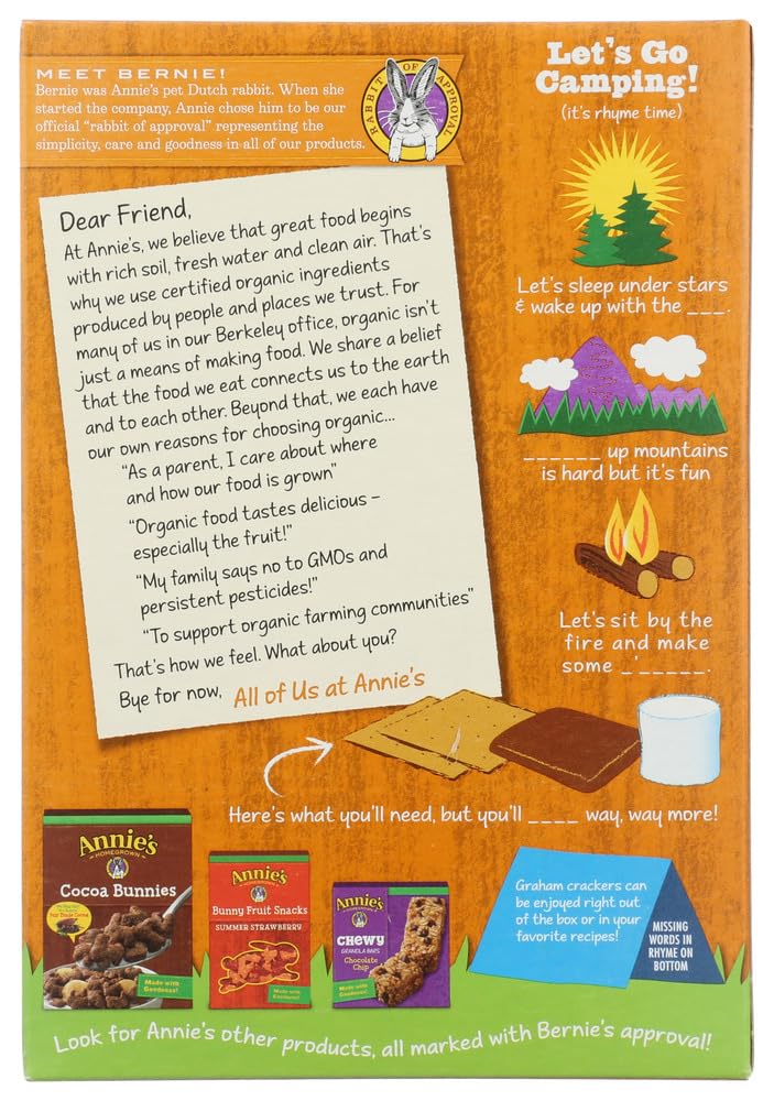 Annie'S Homegrown Organic Honey Graham Crackers, 14.4 Oz (Pack Of 4)