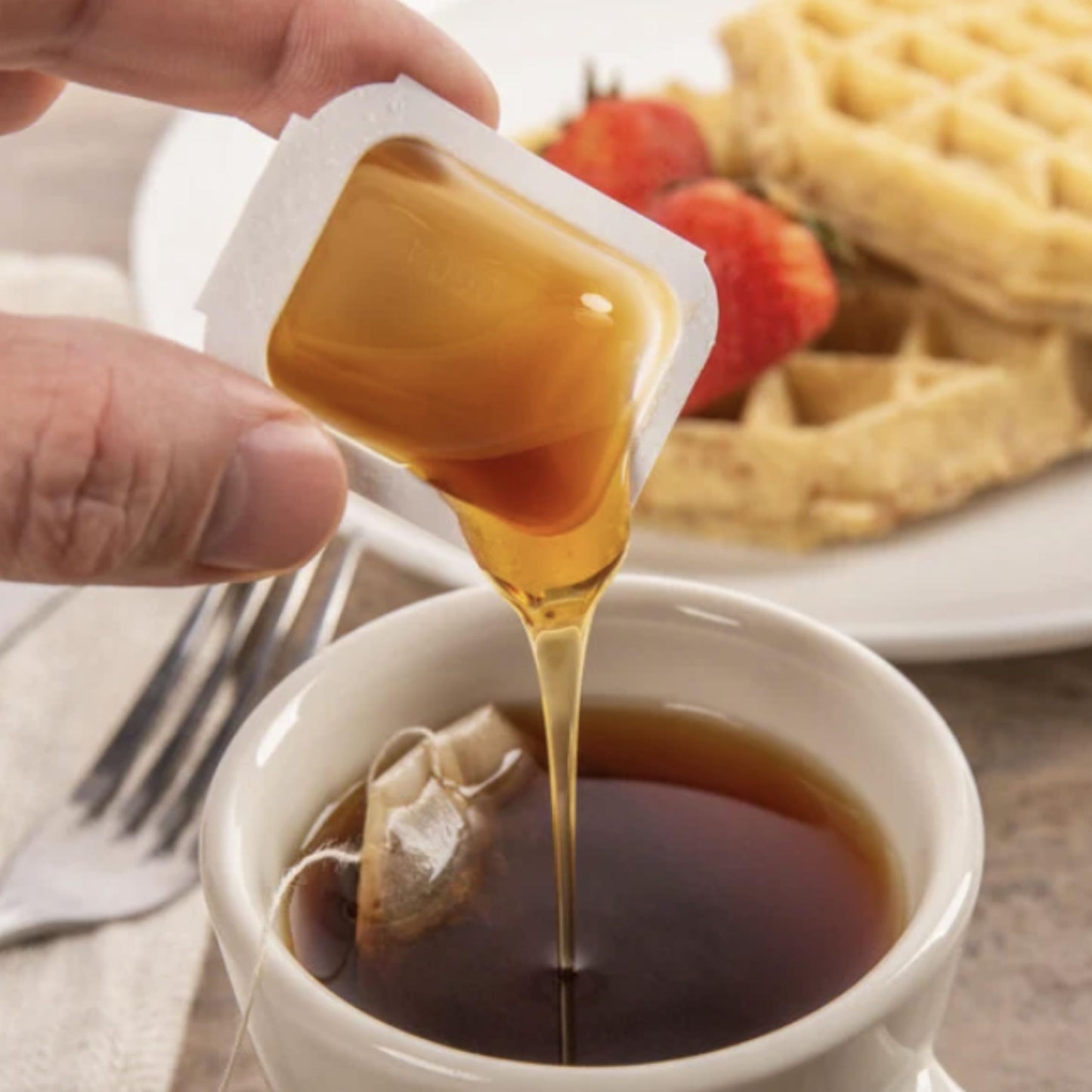 Honey Portion Cups - 0.5 oz Individual Packs - Bulk 40 Count - Pure Natural Honey for Tea, Coffee, Snacks, Breakfast, Food Servi