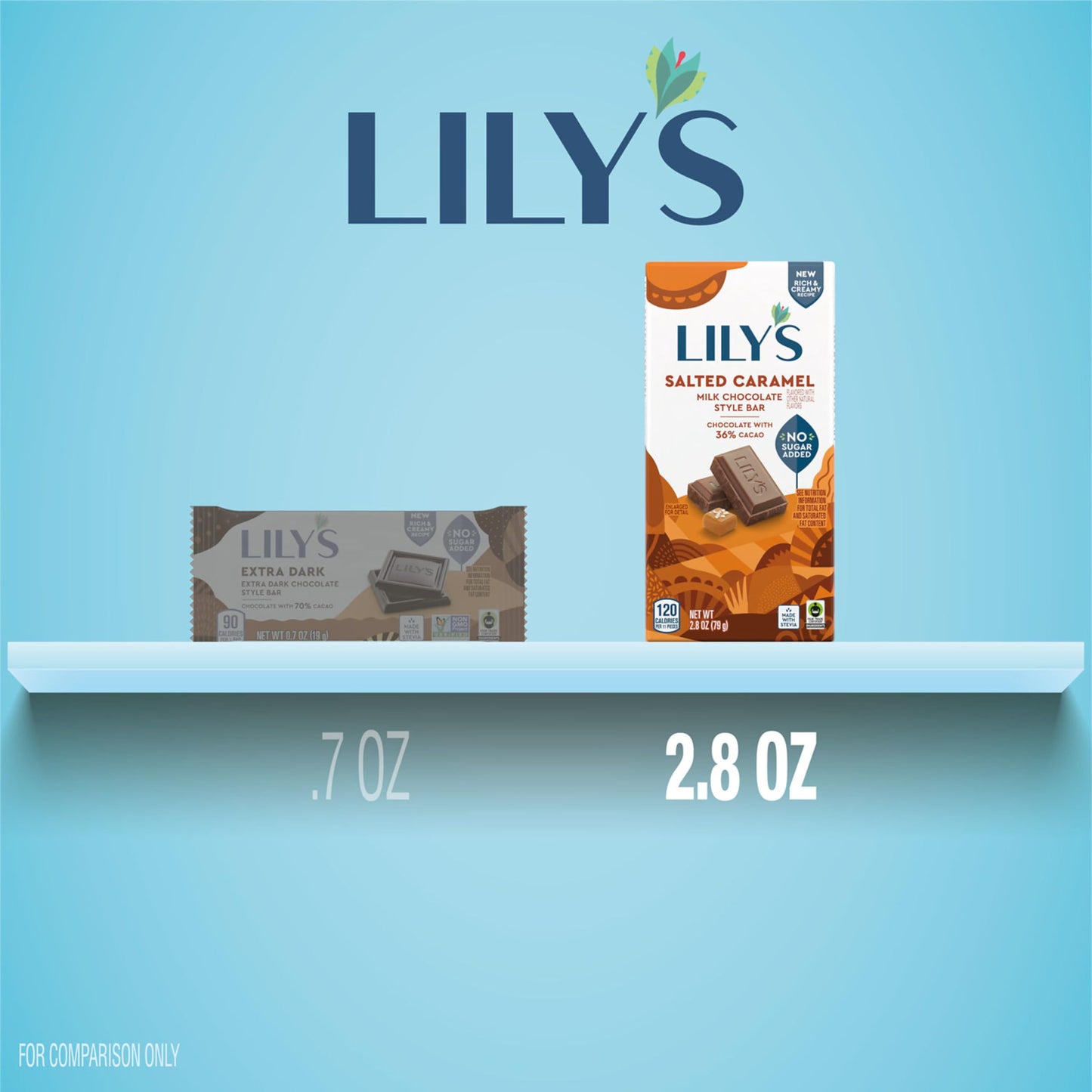 LILYS Salted Caramel Flavored Milk Chocolate Style No Sugar Added, Sweets Bar, 2.8 oz
