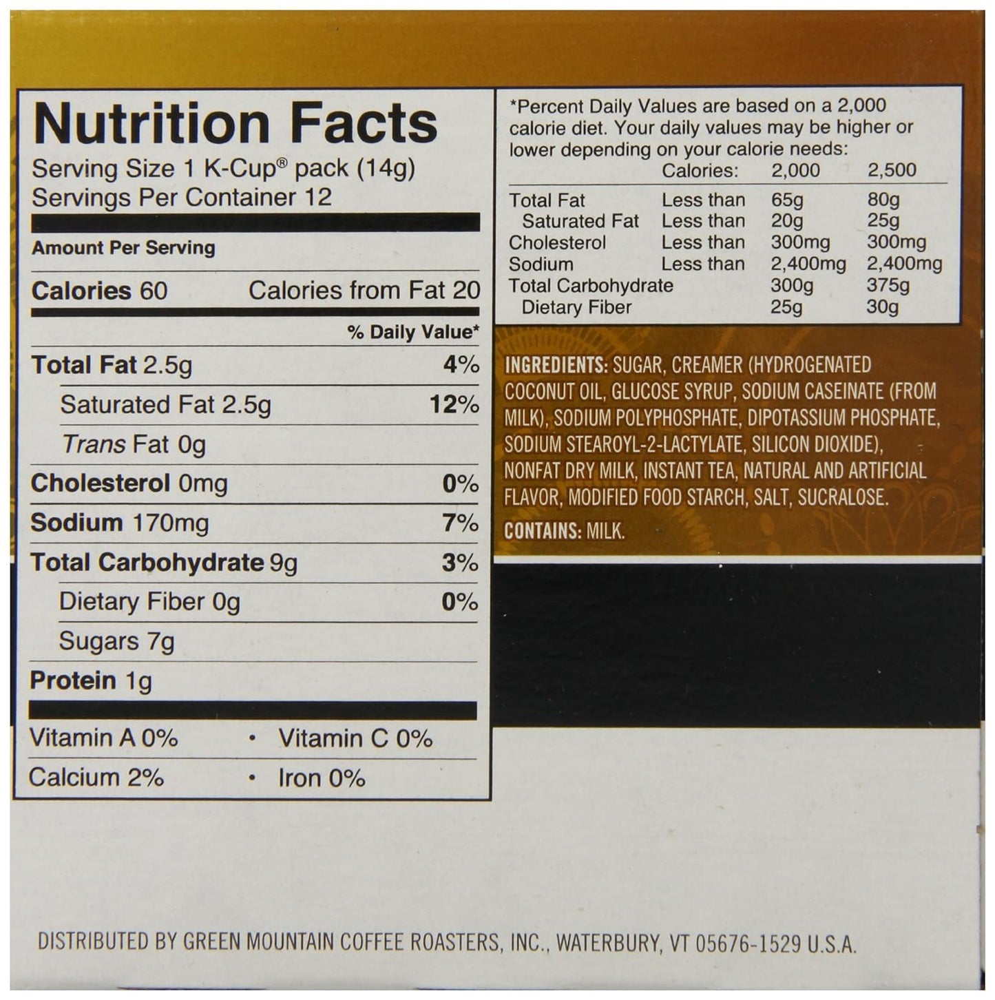 Café Escapes Chai Latte K-Cups Coffee, 12 Count, Model 5000054364