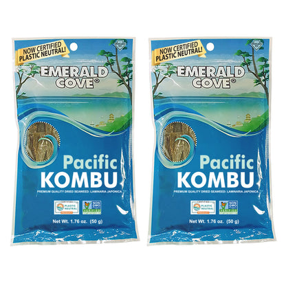 Emerald Cove Pacific Kombu, Non-GMO Dried Seaweed Pieces, Resealable Bag, 1.76 Ounce (2 pk)