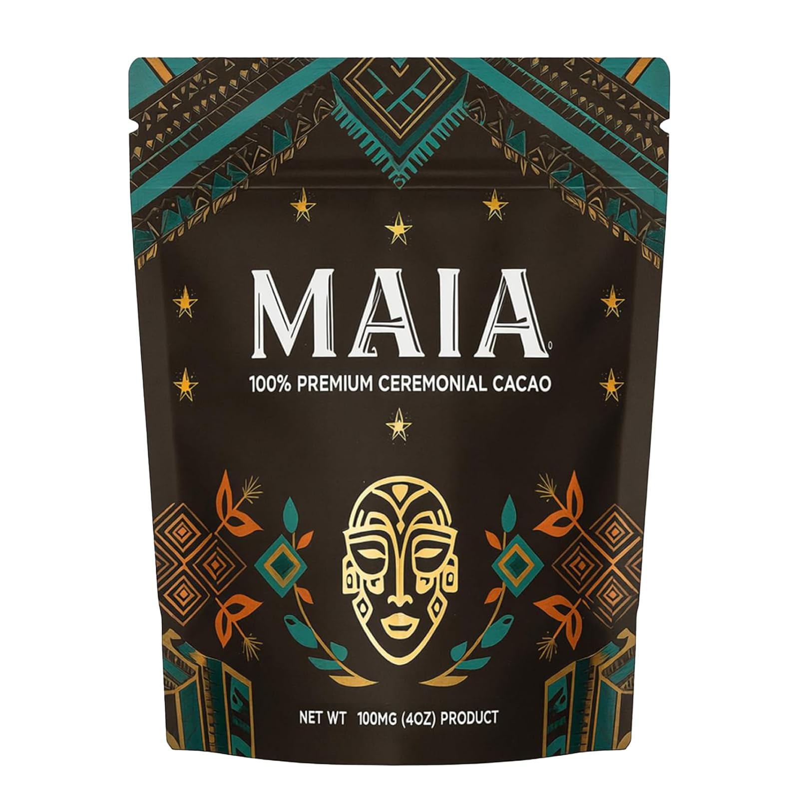 Maia Ceremonial Cacao  with Flavanol  Theobromine  Magnesium and Natural Flavonoids Blend  Improves Mental Clarity and Focus  100% Organic Cocoa Powder  Unsweetened Cacoa Powder for Natural Energy & Mood Support (1)