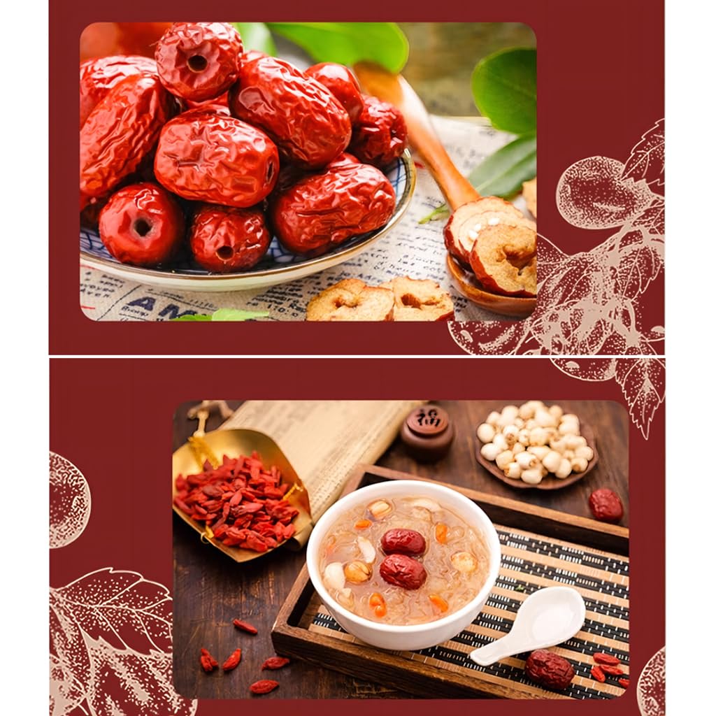 Mkostlich Jujube Date, Pitted Dates Bulk, Chinese Red Date, 1.1Lb/500G Large-Size Jujubees, Sweet Dried Jujube Fruit For Snackin